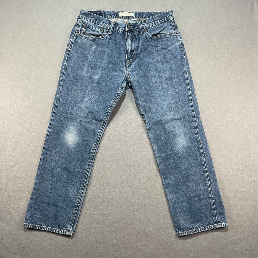 Gap 1969 Mens Jeans 34x30 Straight Leg Awesome Fade Medium Wash 100% Cotton